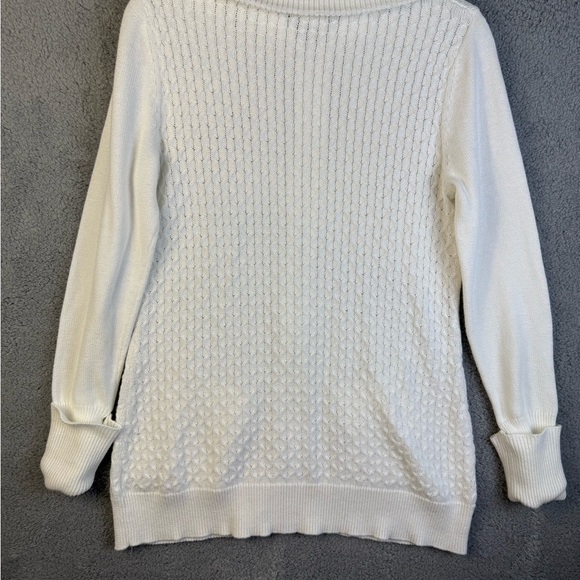 Aspen zip up light weight sweater jacket white size medium preowned - Picture 8 of 10